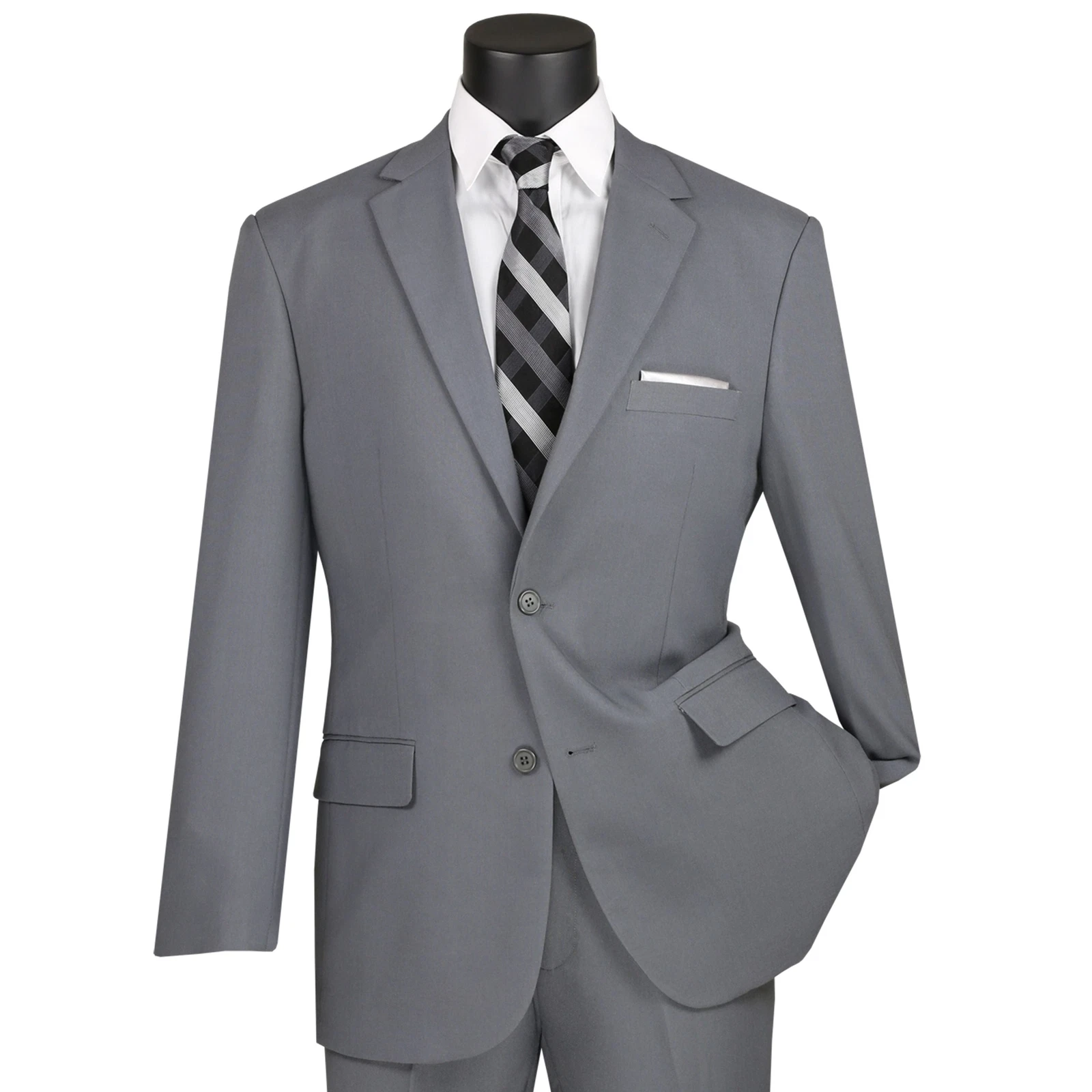 LUCCI Men's Gray 2 Button Classic Fit Poplin Polyester Suit - NEW
Opens in a new window or tab