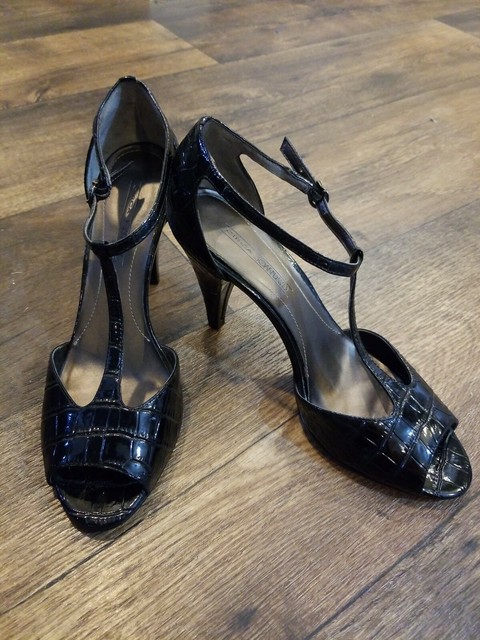 Aliexpress.com : Buy Bacia Black Patent Leather Sandals Open Toe Square Heels Black Elegant 