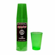 1 Party Essentials 10 Oz. Tumblers-Neon Green 25 Ct.