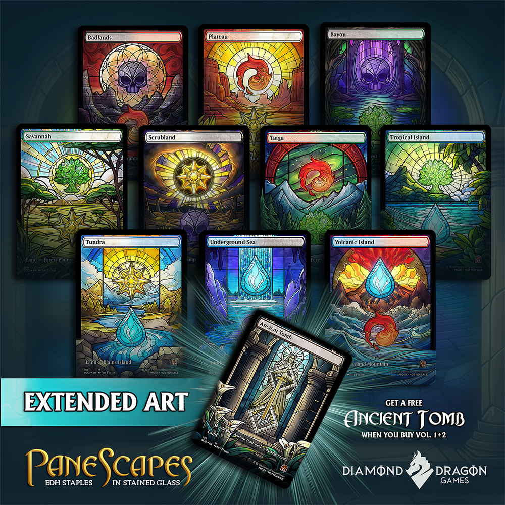 Extended Art Dual Land MTG Proxy Pack | Stained Glass MTG Proxies, Tropical Isla