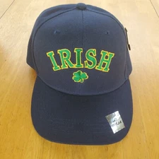Notre Dame Fighting Irish Mirae Baseball Hat Hook And Loop One Size Cap Blue