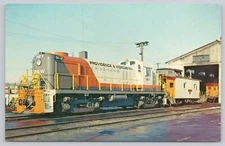 Chrome Postcard Providence and Worcester 161 Locomotive Alco Rs 3