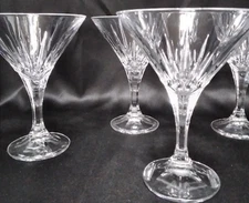4 Godinger Shannon Crystal Ingrid Martini Glasses 6.75" Tall