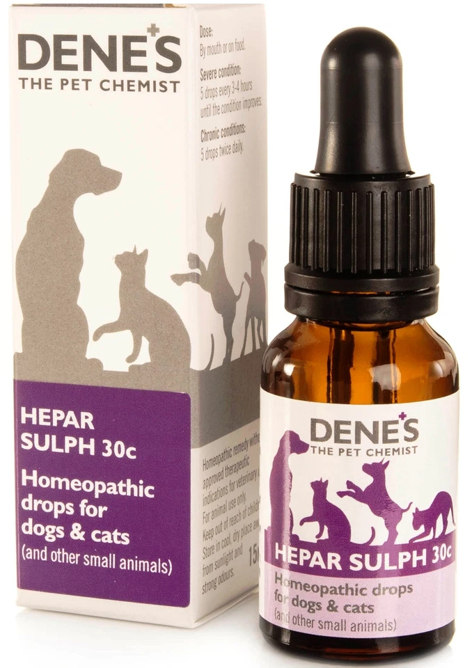 Denes Homeopathic Hepar Sulph 30c 15ml Dog Cat Mammals Skin & Eye Infections