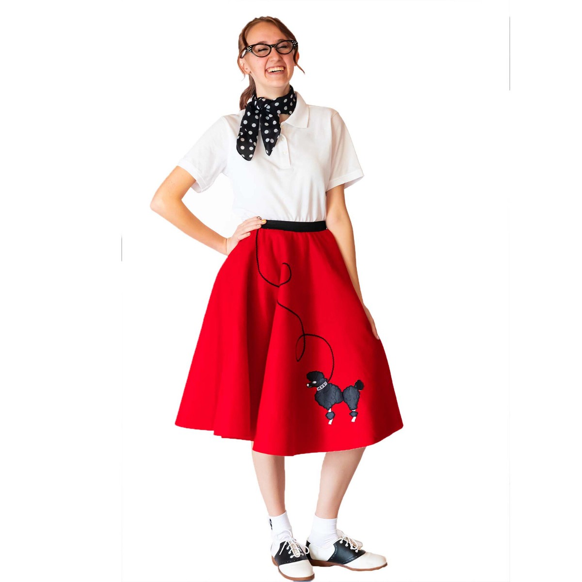 Hip Hop 50s Shop Womens pc Poodle Skirt Outfit Halloween or Dance Costume  Set