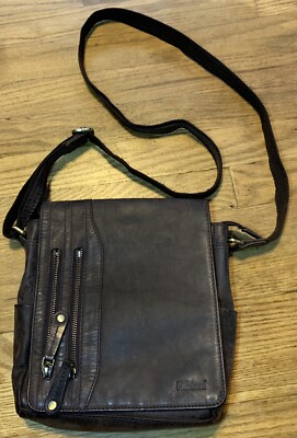 FABIANI  CROSSBODY DARK BROWN LEATHER PURSE 
