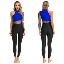 Women Jumpsuit Workout Leotard Ballerina Bodysuit One Piece Gymnastics Athletic