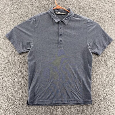 Travis Mathew Shirt Men Medium Blue Polo Golf Pima Cotton Blend Sports Active