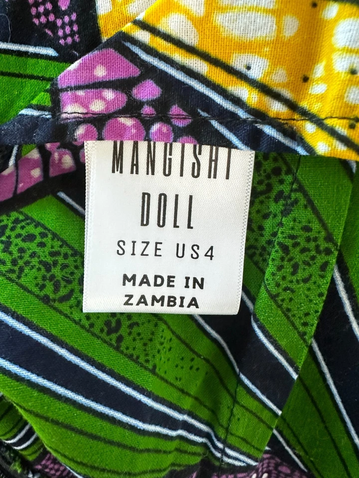 Mono Mangishi Doll Nairobi púrpura verde algodón talla 4 sin mangas Foto 4 de 4