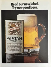 1960s Falstaff Beer St Louis Mo Can Mug New Label Good Vintage Print Ad