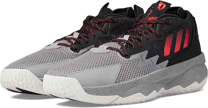 Brand New with Box Adidas Dame 8 Mens Low Basketball Shoes, Gray Black Red US 10
