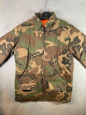 Johnson Garment Hunting Jacket Men Medium Reversible Orange  70 80s Field Coat