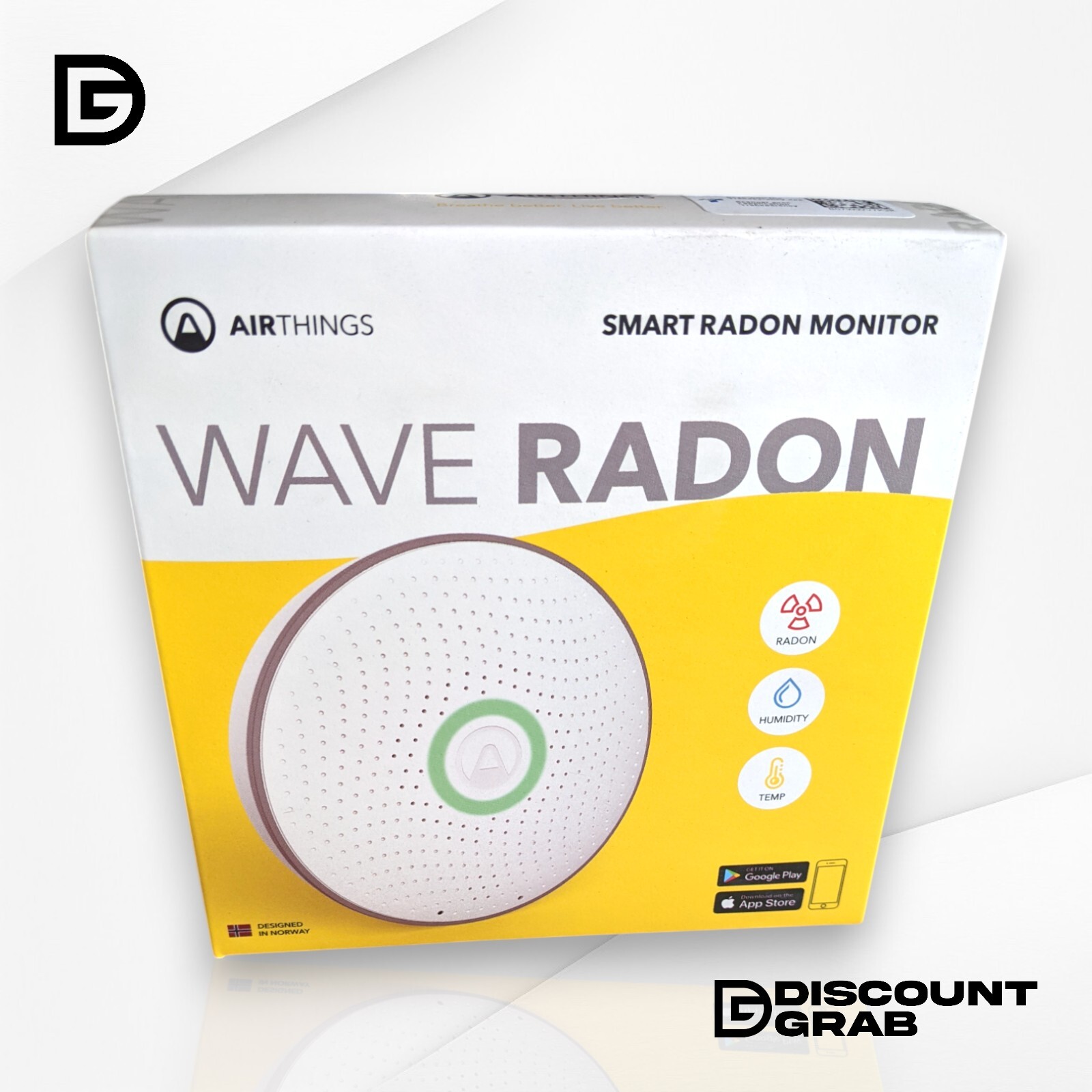 AIRTHINGS Wave Radon Smart Air Quality Monitor for Home Safety