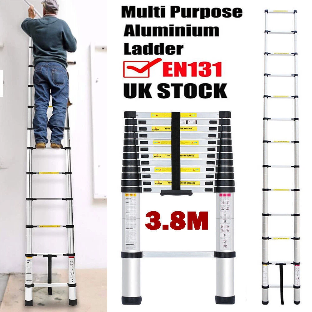 Aluminium telescopic ladder 3.8 m deals