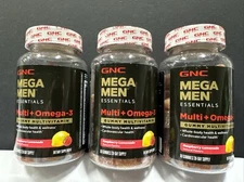 3x GNC Mega Men Essentials Multi+Omega-3 60 Gummies*Whole Body Health & Wellness