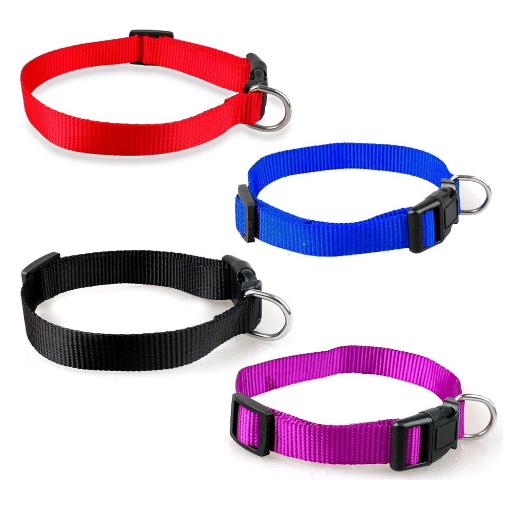 10pcs Bulk Sell Nylon Dog Collars with D ring for Pet Puppy Cat