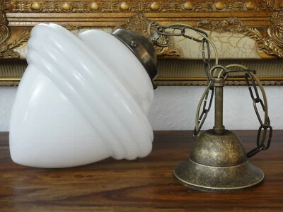 AURUM DE43541249 Deckenlampe Jugendstil Hängelampe Lampe Antik Pendelleuchte Opal Glas Messing
