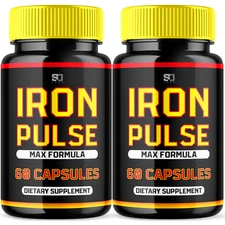 (2 Pack) Iron Pulse Pills - Enhances Energy, Vitality & Stamina - 120 Capsules