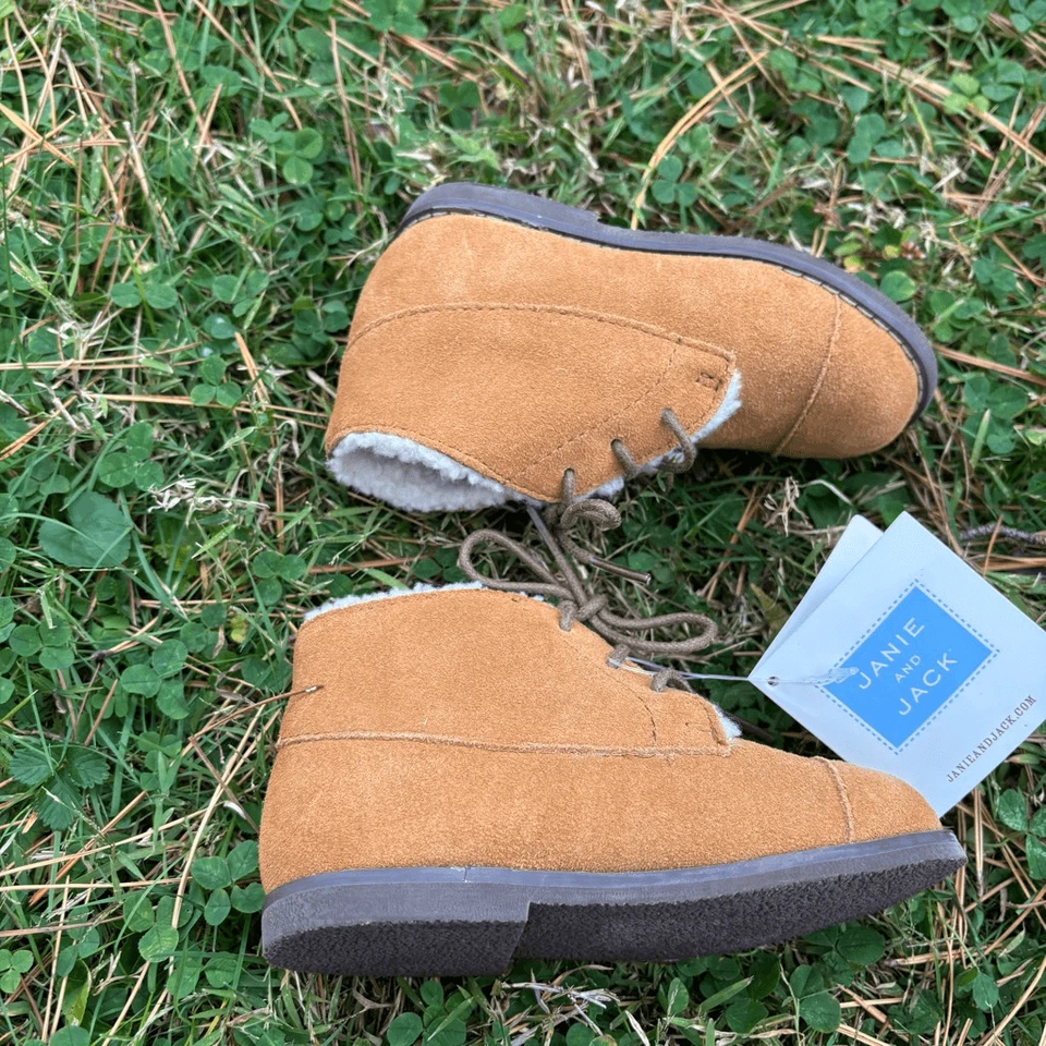 Botines Janie and Jack Gamuza Sherpa Forrados Encaje Nuevos con Etiquetas/6 Foto 2 de 4