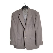 Stafford Jacket Mens 46R Brown 2 Gold Buttons Wool Blend Blazer Modern Career