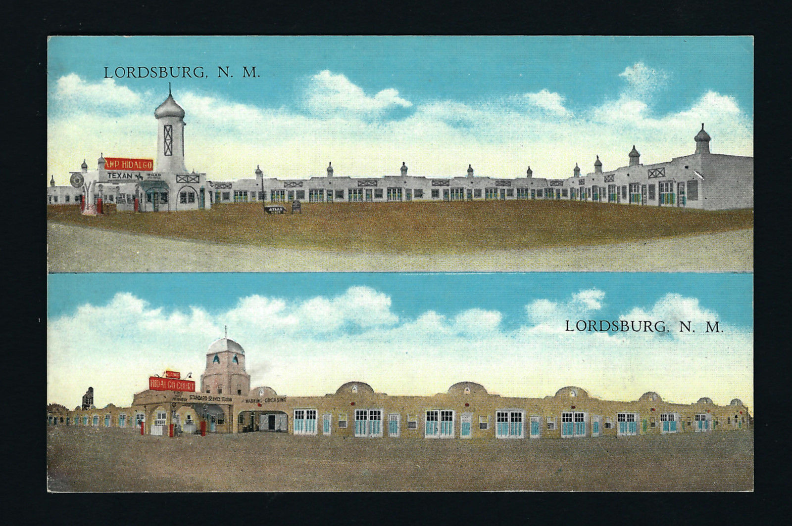Lordsburg New Mexico NM c1930s Camp Hidalgo & Court, Motel. Standard Oil Station eBay