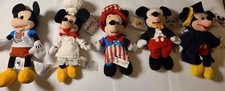 Disney Lot Of 4 Mickey Bean Bags With Tags And 1 Plush