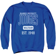 Brandeis University Adult Crewneck Sweatshirt Est. Date, Royal Blue, S-3XL