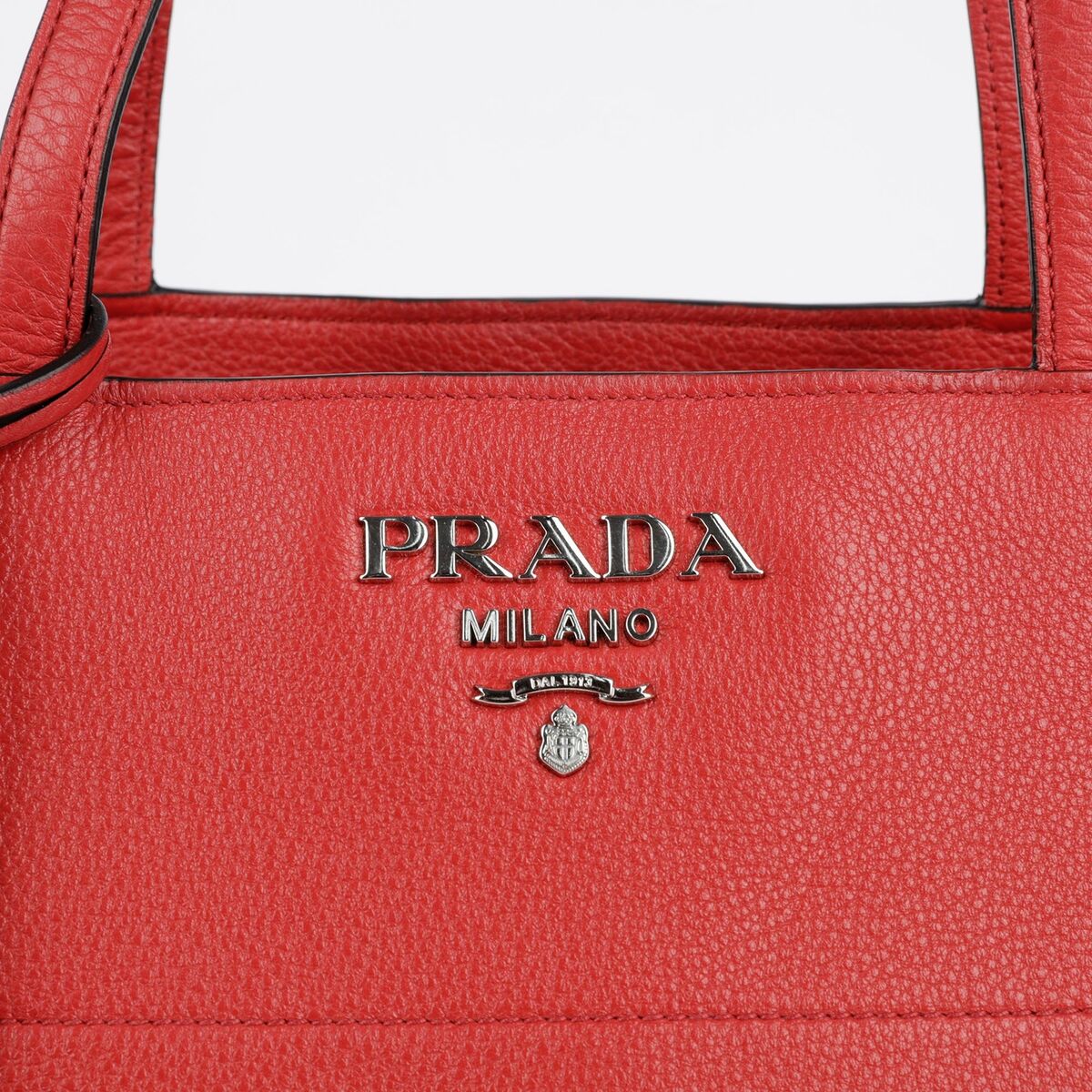 Prada Red Vitello Phoenix Leather Tote and Shoulder Bag Prada Red Vitello Phoenix Leather Tote and Shoulder Bag