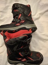 Sporto Boys Snow Boots 3 Adjustable Snaps Top Loop Button Size 2 Toe Scuffs