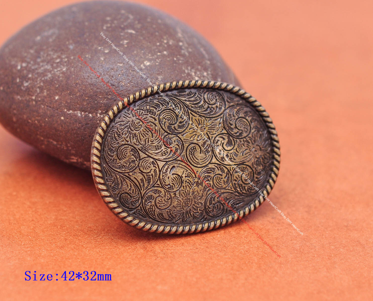 10X Vintage Brass Western Flower Engraved DIY Leathercraft Belt Concho Screwback