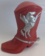 Vintage Roy Rogers Red Cowboy Boot Bank 1950s