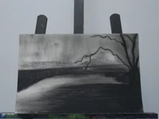 Somewhere in Time, Subtracted, 2021 | Original Charcoal Drawing | 11'' x 17''