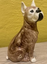 Vintage Ceramic Boxer dog 7&rdquo; Tall 4&rdquo; Wide Very Good Condition