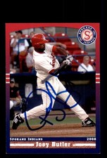 Signed Baseball Card Auto 2008 Grandstand Spokane Indians Joey Butler