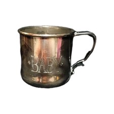 Antica tazza vintage incisa "BABY" piatto Tudor comunità Oneida