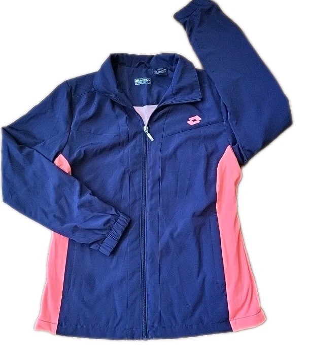 Lotto Italian Sport Design Women Sz L Thin Blue And Orange Jacket