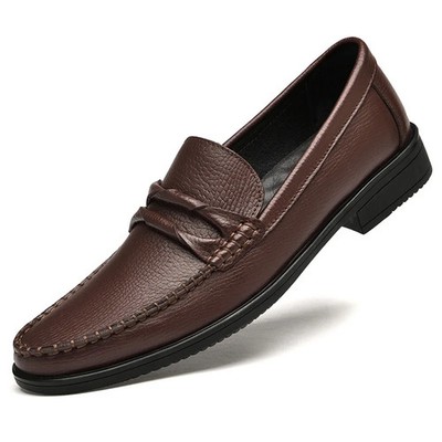 Men's Casual Shoes Classic Business Round Toe Pattern Breathable Rubber Outsole