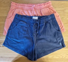 Fatface Girls 100% Cotton Shorts 2 Pairs Blue & Orange 12/13yrs