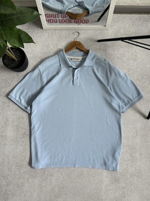 Yves Saint Laurent Polo Shirt Vintage Light Blue Luxury Y2K Size XL