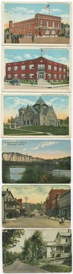 APOLLO, PA. LITHOGRAPHIC POST CARDS. ARCHITECTURAL SCENES. 6 SET.