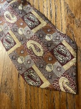 Vintage EUC Ermenegildo Zegna Abstract Paisley Silk Tie Necktie Made In Italy