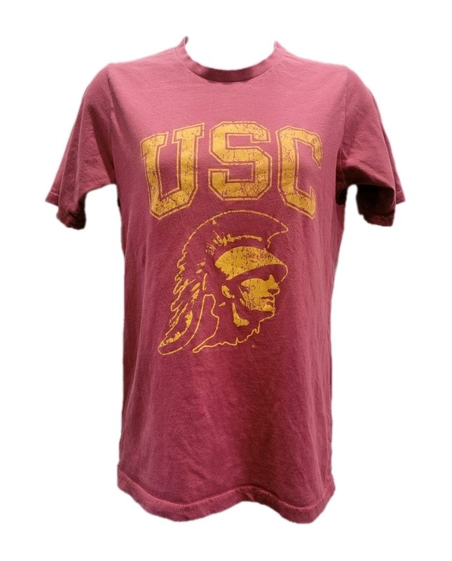 USC Trojans T-Shirt Men’s Size Small Red Vintage Style Logo College Football Tee