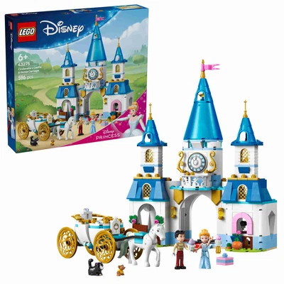 LEGO 43275 Disney Cinderellas Schloss und Pferdekutsche, 2 Spielfiguren - Bild 1 von 4