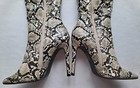 PRETTILITTLETHING FAUX LEATHER SNAKE SKIN TALL BOOTS SZ 5 POINT TOE BROWN  — photo 6
