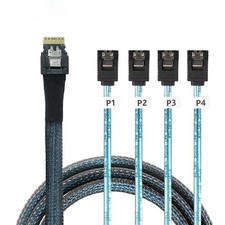 Slimline SAS SFF-8654 4i 38Pin to SATA Server Hard Drive High Speed Data Cable