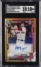 2021 BOWMAN CHROME DRAFT AUTO GOLD REFRACTOR #CDA-MM MARCELO MAYER SGC 10