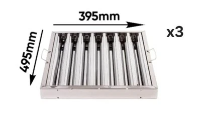 TT BAFFLE FILTERS Canopy Grease Baffle Filter Stainless Steel Kitchen Extraction Hood (BOX OF 3)