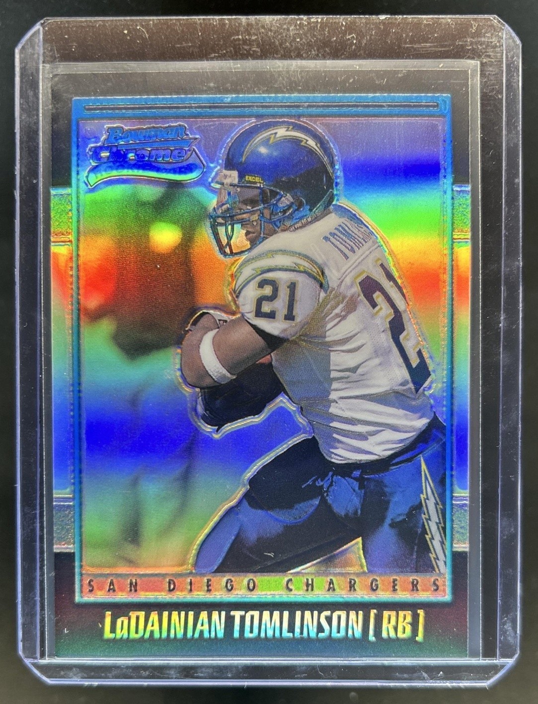 2001 Bowman Chrome LaDainian Tomlinson Rookie RC Refractor #/1999 Chargers