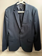 H&M Men's Navy Suit C42R W34R Slim Fit Very Good Condition 