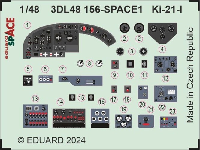 Eduard Accessories 3DL48156 - 1:48 Ki-21-I SPACE 1/48 ICM - New